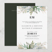 Elegante Grüne Hochzeiten Einladungen Moderne (Vorne/Hinten)