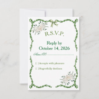 Elegante grüne Hochzeits-R.S.V.P im Smaragdton RSVP Karte