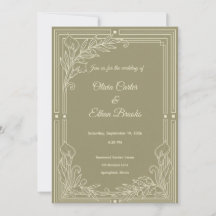 Elegante grüne Hochzeitseinladungsvorlage im Salbe