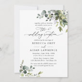 Elegante Grüne Hochzeitsempfehlung Einladung (Vorderseite)