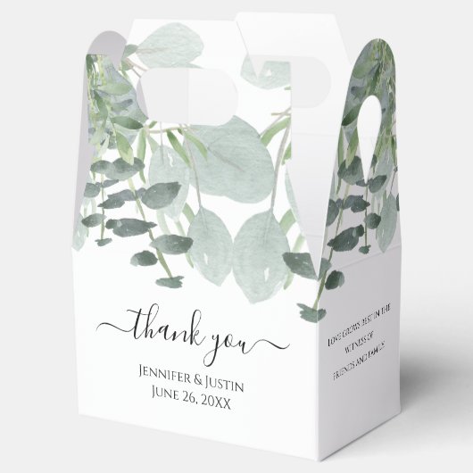 Elegante Grüne Hochzeitsempfehlung Geschenkschachtel (Geöffnet)