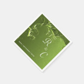 Elegante Grüne Hochzeitsempfehlung Serviette (Ecke)