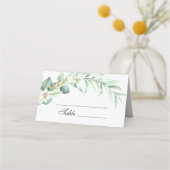Elegante Grüne Hochzeitstisch-Platzkarte Platzkarte (Vorderseite)