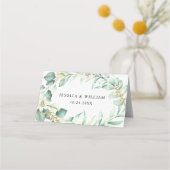 Elegante Grüne Hochzeitstisch-Platzkarte Platzkarte (Rückseite)