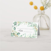 Elegante Grüne Hochzeitstisch-Platzkarte Platzkarte (Vorderseite)