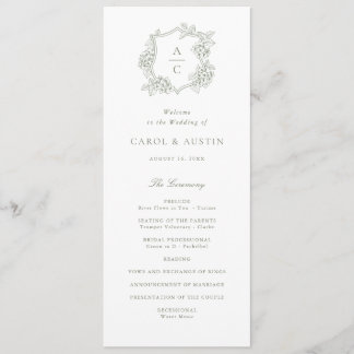 Elegante grüne Hortensien-Hochzeitsprogramm Floral Programm
