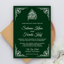 Elegante grüne islamische Hochzeitseinladung