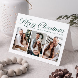 Elegante grüne Kalligrafie Frohe Weihnachten 3 Fot