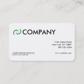 Elegante grüne Karte. Passen Sie sich mit Ihrem ei Visitenkarte (Rückseite)