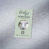 Elegante grüne KNITWEAR DESIGNER-Visitenkarte Magnetische Visitenkarte (Beispiel)