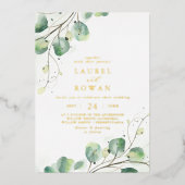 Elegante Grüne Lässige Goldmedaille Folieneinladung (Vorderseite)