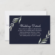 Elegante, grüne Leaf Navy Blue Wedding Reception