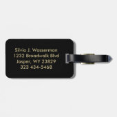 Elegante grüne Leopard-Tierausdruck | DIY Text Gepäckanhänger (Rückseite horizontal)