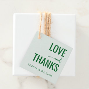 Elegante Grüne Liebe Danke Geschenkanhänger