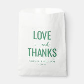 Elegante grüne Liebe Dankeschön Geschenktütchen (Vorderseite)