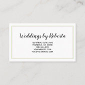 Elegante, grüne Lilac Horizontale Streifen Visitenkarte (Rückseite)