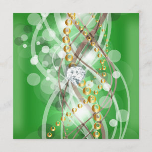 Elegante grüne Limette Gold Diamant Geburtstagsfei Einladung