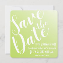 Elegante grüne Limette-Ombre-Save-the-Date-Karte