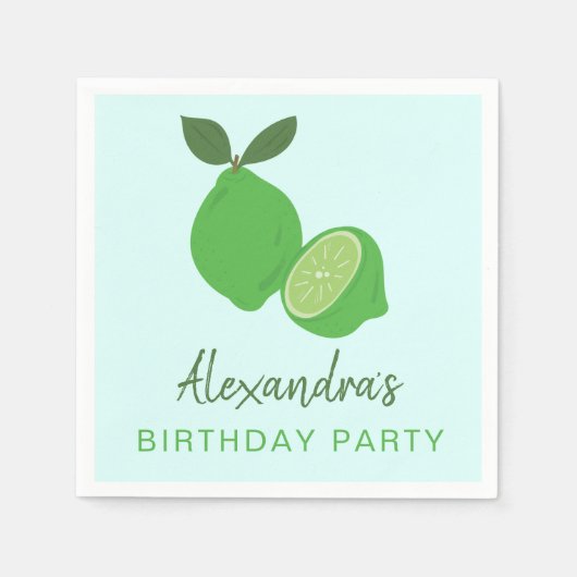 Elegante grüne Limette-Party Serviette (Vorderseite)