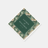 Elegante grüne marmorierte Textur Serviette (Ecke)