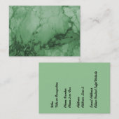 Elegante | grüne MarmorVisitenkarten Visitenkarte (Vorne/Hinten)