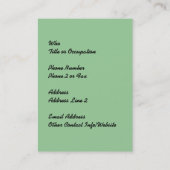 Elegante | grüne MarmorVisitenkarten Visitenkarte (Rückseite)