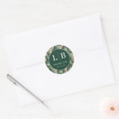 Elegante grüne Marmorwellen Runder Aufkleber (Umschlag)