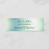 Elegante, grüne Minze-Glitzer-Tropfen Mini Visitenkarte (Rückseite)