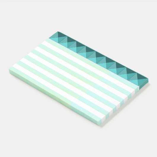 Elegante grüne Minzpyramide Formen & Streifen Post-it Klebezettel (angewinkelt)