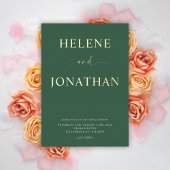 Elegante Grüne Moderne Minimalistische Hochzeit Folieneinladung