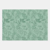 Elegante grüne monochrome rustikale Winter Botanic Geschenkpapier Set (Vorderseite 3)