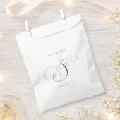 Elegante grüne Monogramm-Hochzeit Geschenktütchen (Ausgeschnitten)