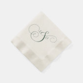 Elegante grüne Monogramm-Hochzeit Serviette (Ecke)