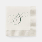 Elegante grüne Monogramm-Hochzeit Serviette (Vorderseite)