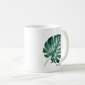 Elegante Grüne Monstera Pflanze Kaffeetasse (VorderseiteRechts)