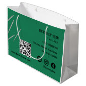Elegante grüne Nähnadel-Set-Verpackung Große Geschenktüte (Rückseite Schrägansicht)