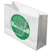 Elegante grüne Nähnadel-Set-Verpackung Große Geschenktüte (Vorderseite Schrägansicht)