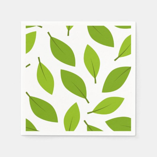 Elegante grüne Naturblätter Serviette (Vorderseite)