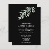 Elegante Grüne Olive Wedding Einladungspostkarte (Vorne/Hinten)