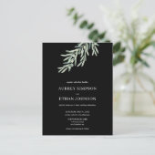 Elegante Grüne Olive Wedding Einladungspostkarte (Stehend Vorderseite)