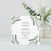 Elegante Grüne Olivenhaine Einladung zur Hochzeit (Stehend Vorderseite)