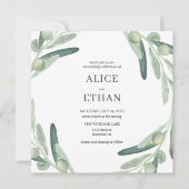 Elegante Grüne Olivenhaine Einladung zur Hochzeit (Vorderseite)
