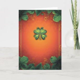 Elegante grüne Orange Clover Feiertagskarte