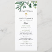 Elegante Grüne Orthodoxe Christliche Beerdigung Menükarte (Vorderseite)