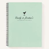 Elegante Grüne Paare Blank Cocktail Rezept Notizblock (Vorderseite)