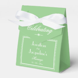 Elegante grüne Personalisiert Names Chic Wedding Geschenkschachtel