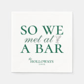 Elegante grüne Personalisierte Cocktailstunde Hoch Serviette (Vorderseite)