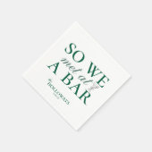 Elegante grüne Personalisierte Cocktailstunde Hoch Serviette (Ecke)