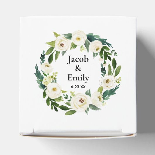 Elegante Grüne Personalisierte Namen Datum Hochzei Geschenkschachtel (Oben)