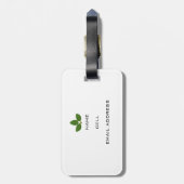 Elegante grüne Pflanze Blätter Gepäckanhänger (Rückseite vertikal)